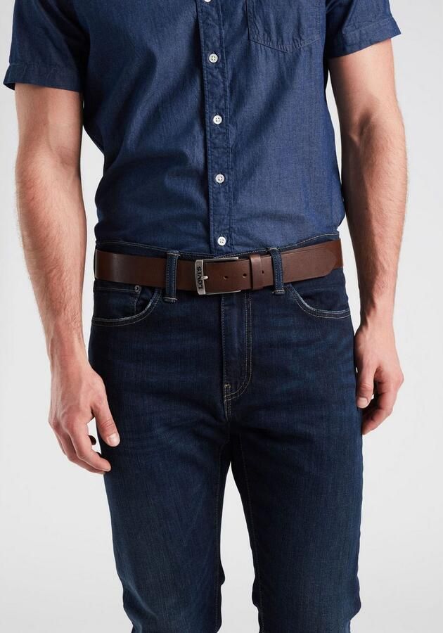 Levi's Leren riem NEW DUNCAN met een gestempeld logo op de gesp - Foto 7