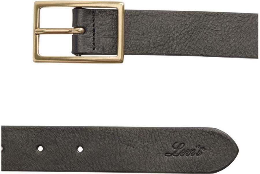 Levi's Leren riem RECTANGLE BELT met goudkleurige sluiting en logoprint - Foto 2