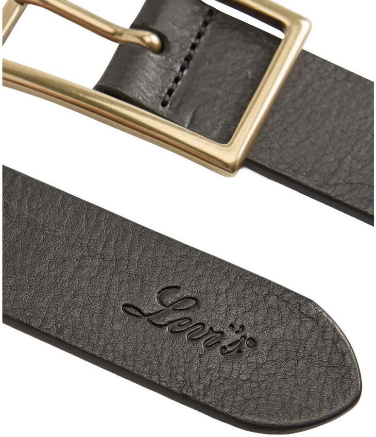Levi's Leren riem RECTANGLE BELT met goudkleurige sluiting en logoprint