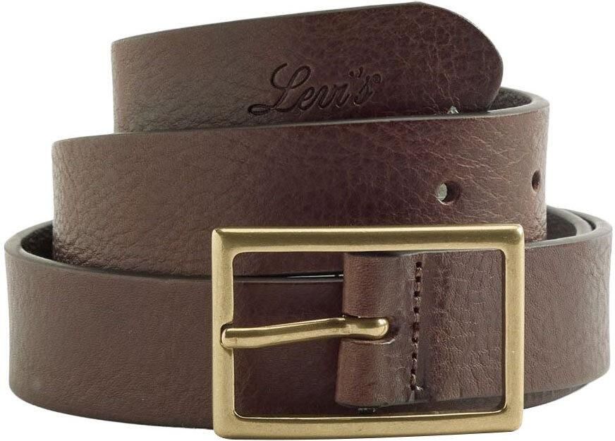 Levi's Leren riem RECTANGLE BELT met goudkleurige sluiting en logoprint - Foto 4