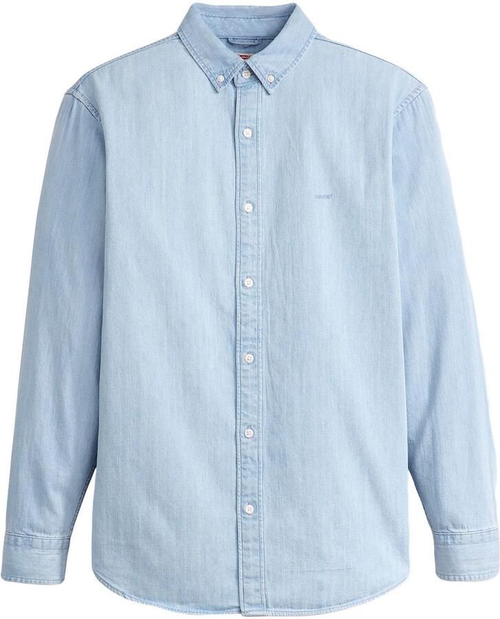 Levi's Overhemd met lange mouwen AUTHENTIC BUTTON DOWN met ton-in-ton logo-borduursel op de borst