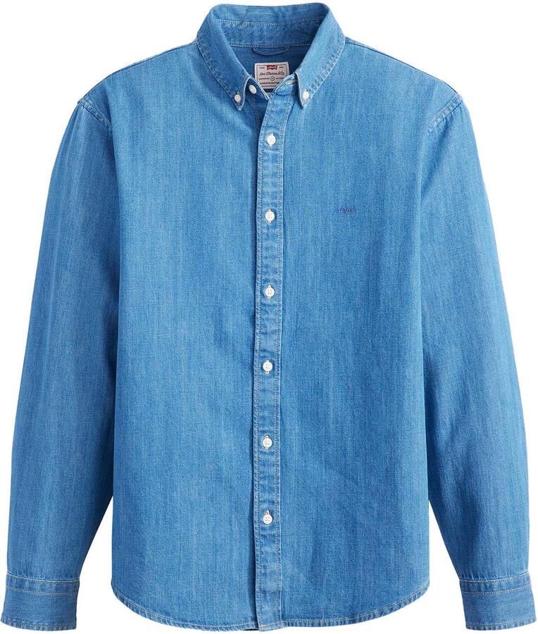 Levi's Overhemd met lange mouwen AUTHENTIC BUTTON DOWN met ton-in-ton logo-borduursel op de borst