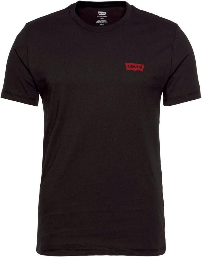 Levi's Slim fit T-shirt met labelprint in een set van 2 stuks