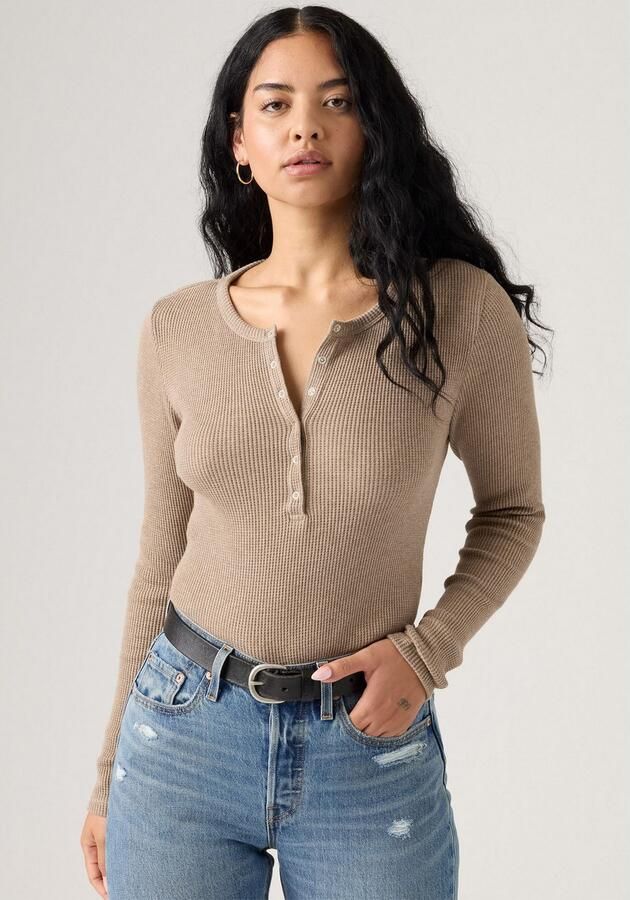 Levi's Shirt met lange mouwen DRY GOODS HENLEY Met wafelstructuur patroon - Foto 3