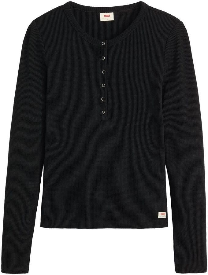 Levi's Shirt met lange mouwen DRY GOODS HENLEY Met wafelstructuur patroon