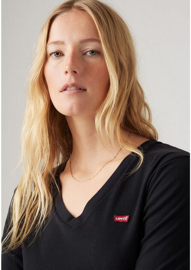 Levi's Shirt met lange mouwen en labelstitching en V-hals - Foto 3