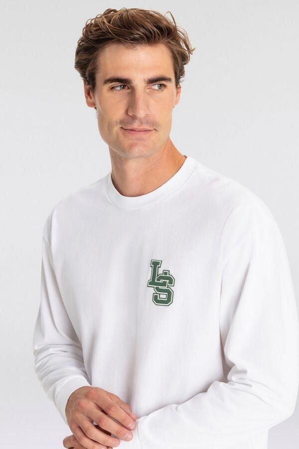 Levi's Shirt met lange mouwen LS CLASSIC RELAXED TEE met letterprint borduring op de borst - Foto 4