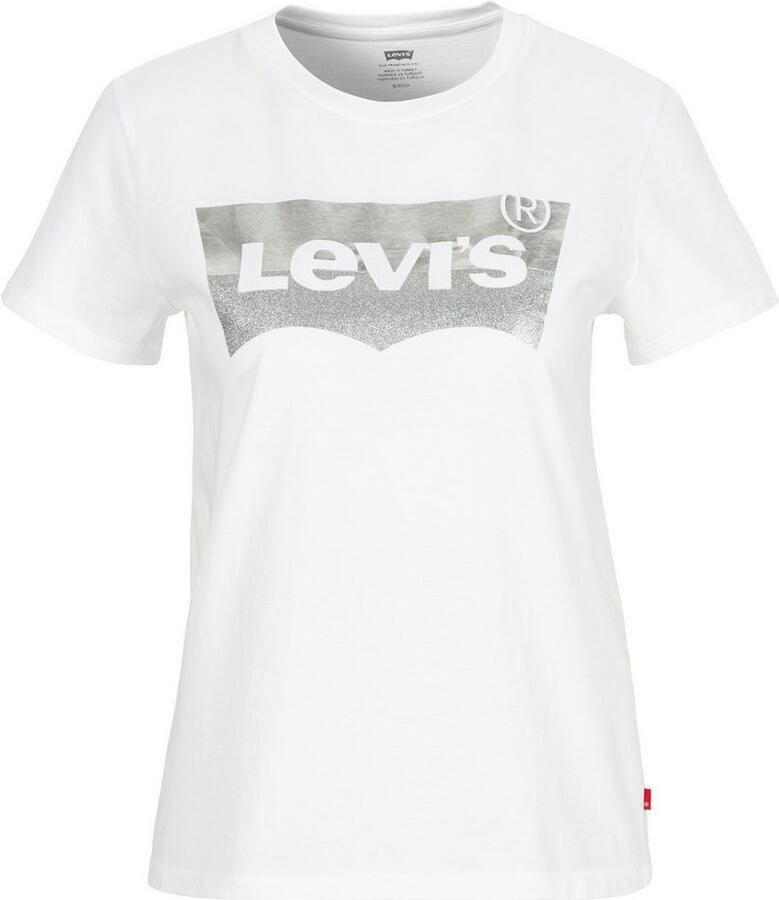 Levi's Shirt met ronde hals The Perfect Tee met logo in metallic-holoprint - Foto 3