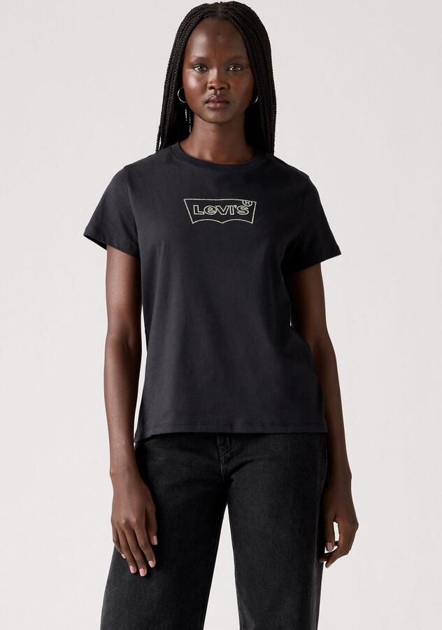 Levi's Shirt met ronde hals The Perfect Tee met logo in metallic-holoprint - Foto 5