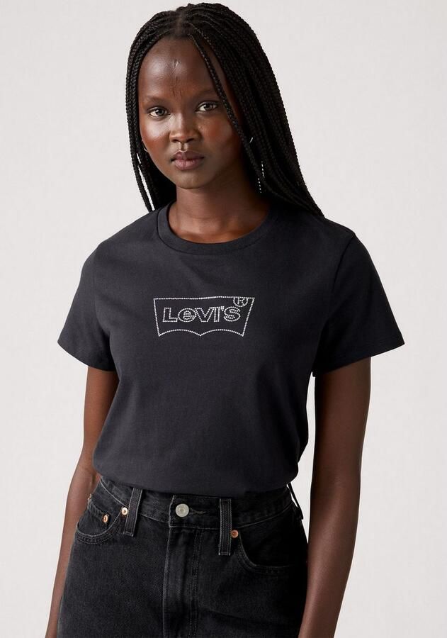 Levi's Shirt met ronde hals The Perfect Tee met logo in metallic-holoprint - Foto 4
