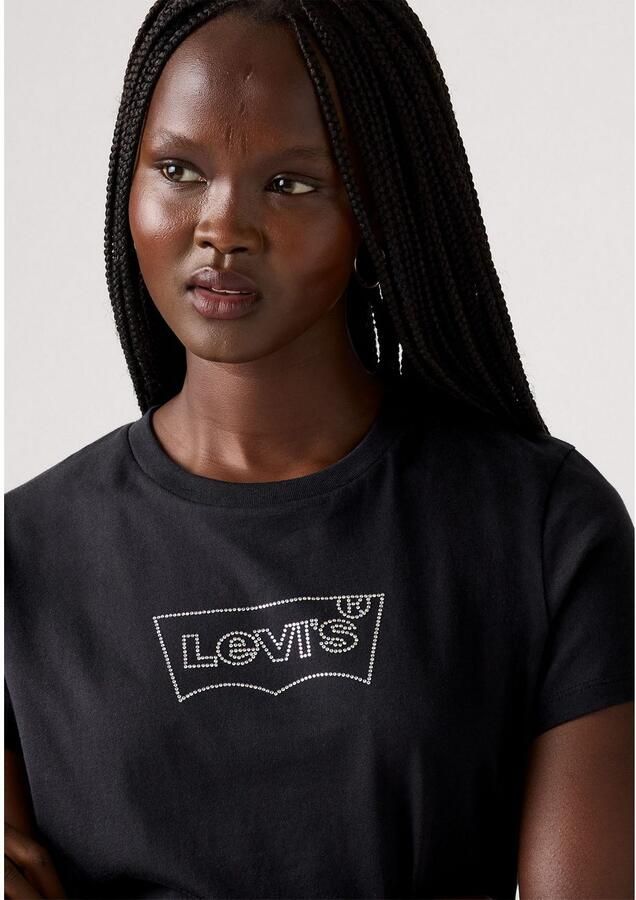 Levi's Shirt met ronde hals The Perfect Tee met logo in metallic-holoprint - Foto 3