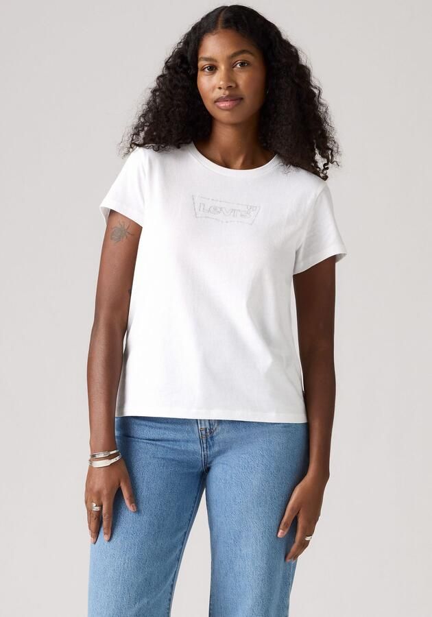 Levi's Shirt met ronde hals The Perfect Tee met logo in metallic-holoprint - Foto 6