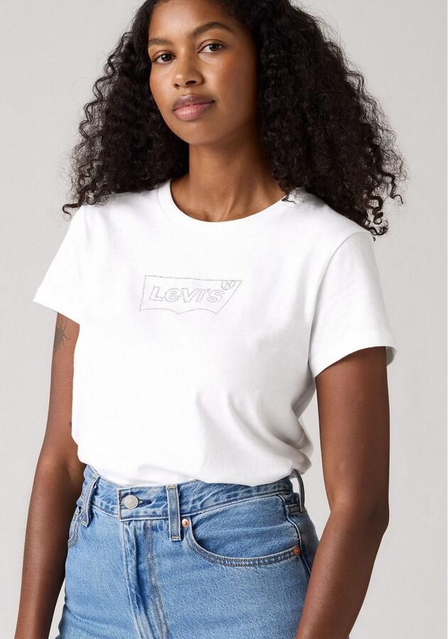 Levi's Shirt met ronde hals The Perfect Tee met logo in metallic-holoprint - Foto 3