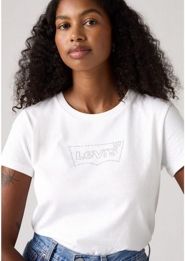 Levi's Shirt met ronde hals The Perfect Tee met logo in metallic-holoprint - Foto 2