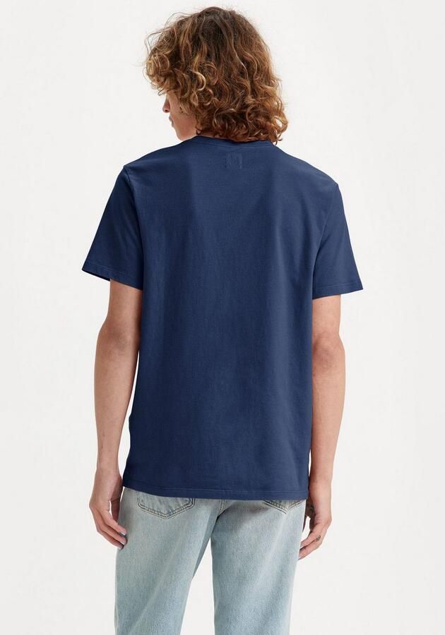 Levi's Klassiek Katoen V-Hals T-Shirt Blauw Blue Heren - Foto 5