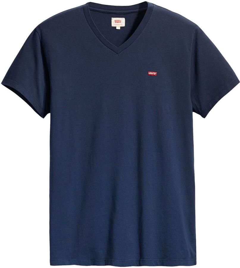 Levi's Klassiek Katoen V-Hals T-Shirt Blauw Blue Heren - Foto 2
