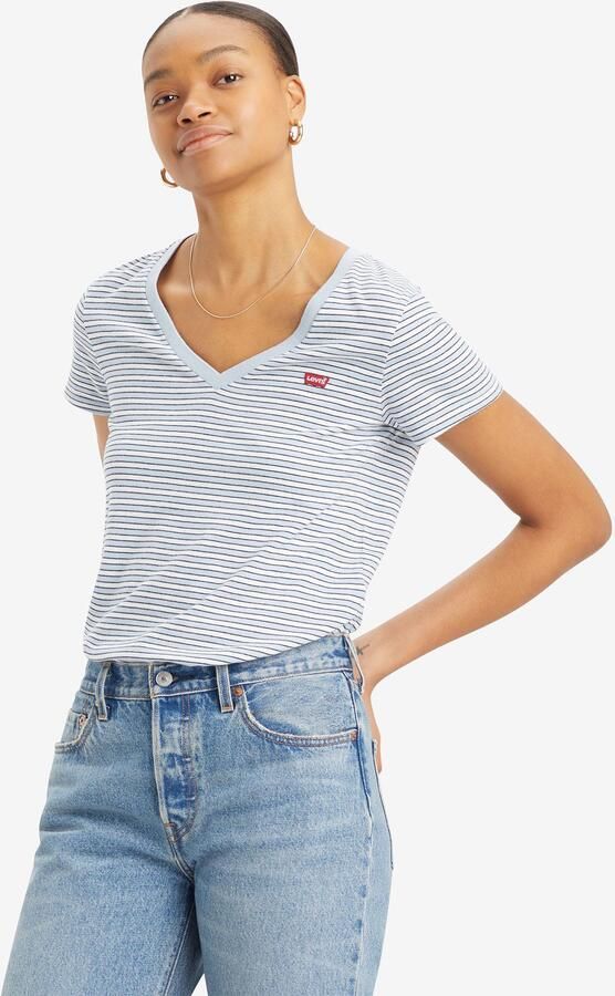Levi's Shirt met V-hals PERFECT VNECK met mini-batwing-logoborduursel - Foto 4