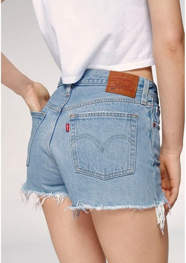 Levi's Blauwe effen dames shorts met ritssluiting en knoopsluiting Blue Dames - Foto 9