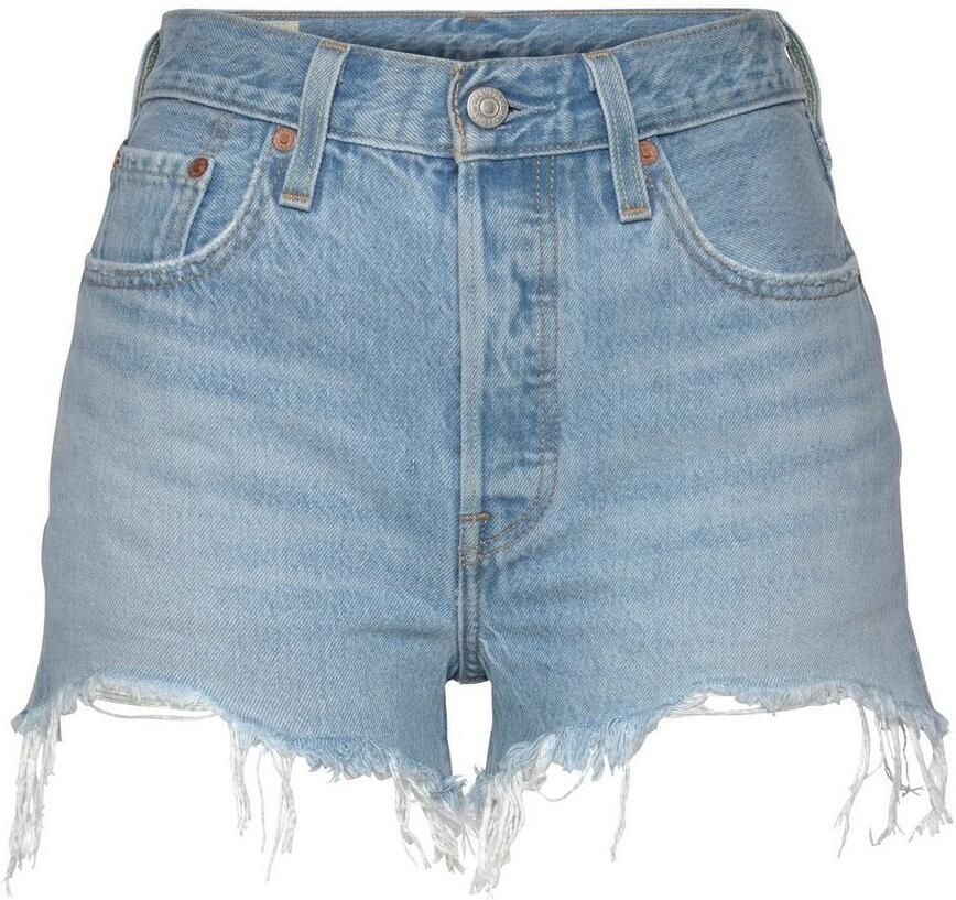 Levi's Blauwe effen dames shorts met ritssluiting en knoopsluiting Blue Dames - Foto 5
