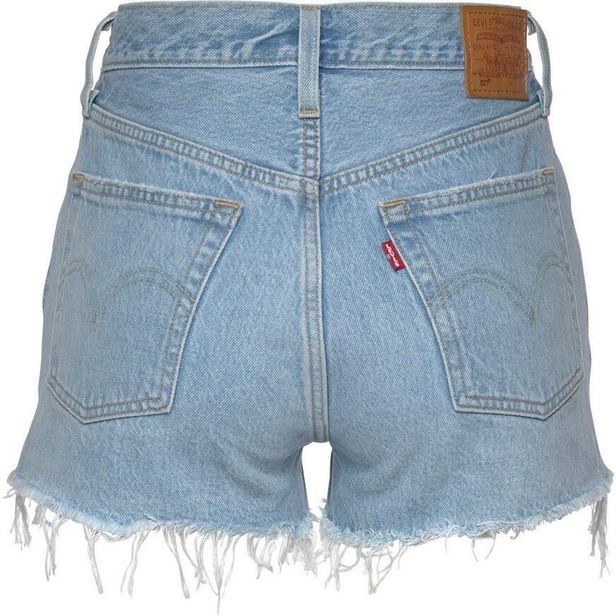 Levi's Blauwe effen dames shorts met ritssluiting en knoopsluiting Blue Dames - Foto 3