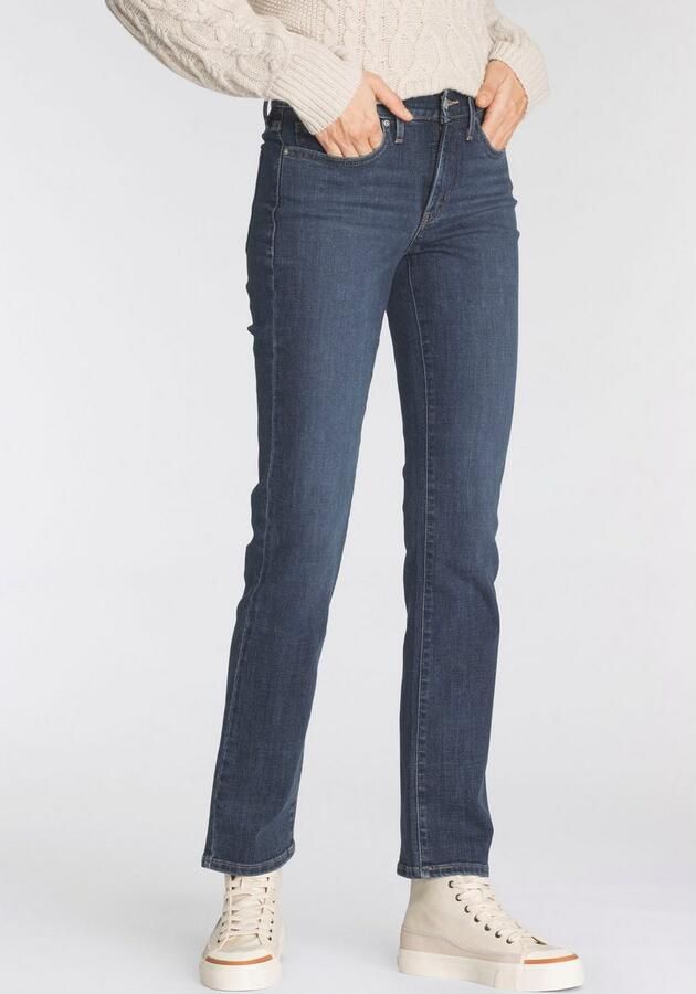 Levi's 300 Shaping straight fit jeans met stretch model '314' 'Water - Foto 4