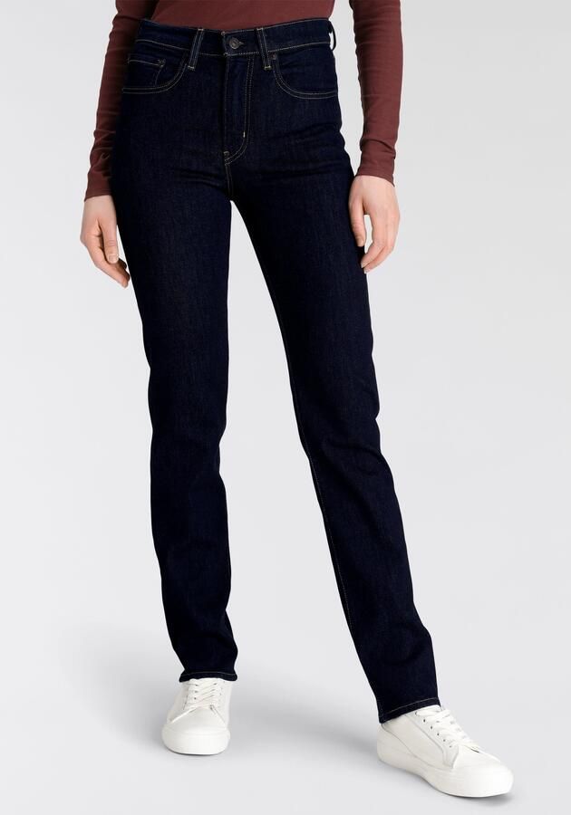 Levi's 724 high waist straight leg jeans dark blue denim - Foto 9