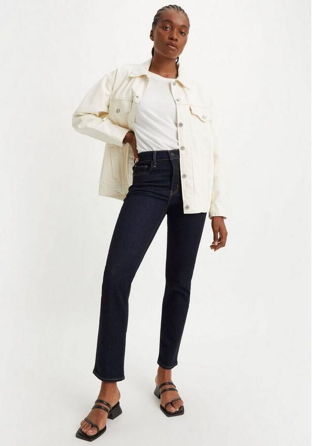 Levi's 724 high waist straight leg jeans dark blue denim - Foto 5