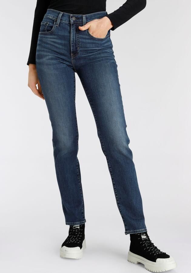 Levi's 724 high waist straight leg jeans dark blue denim - Foto 10