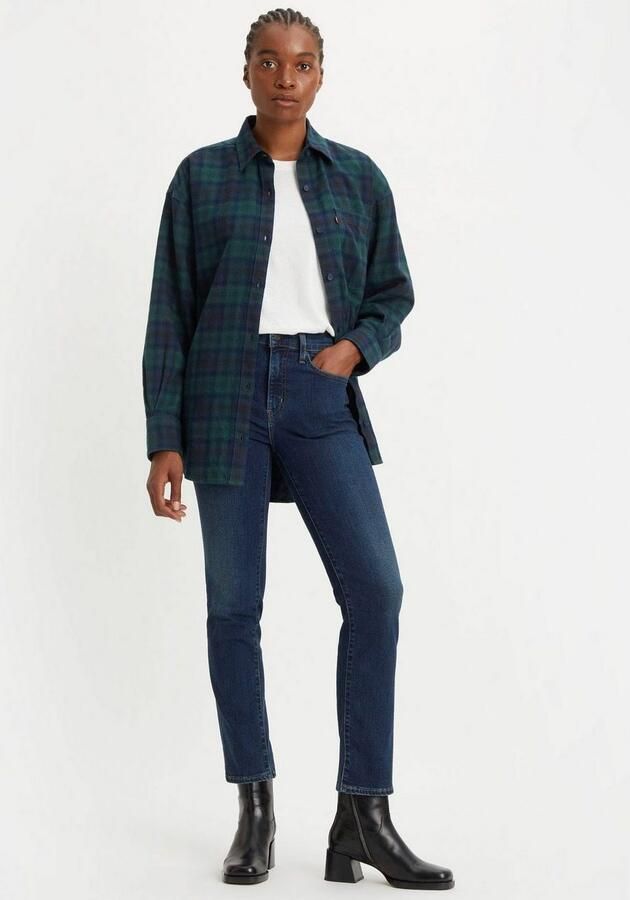 Levi's 724 high waist straight leg jeans dark blue denim - Foto 6