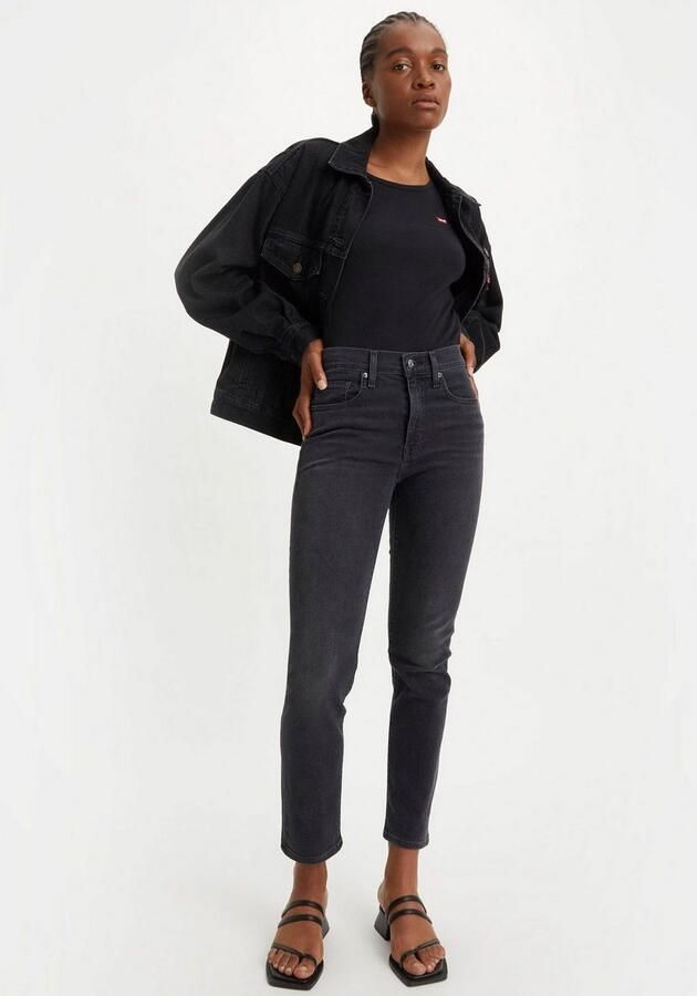 Levi's 724 high waist straight jeans black denim - Foto 6