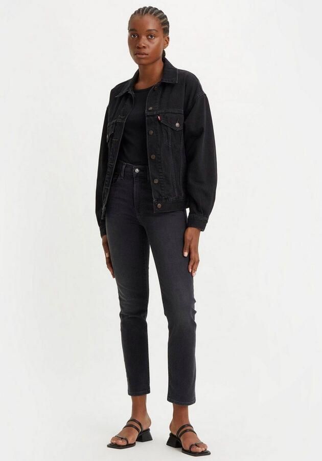 Levi's 724 high waist straight jeans black denim - Foto 8
