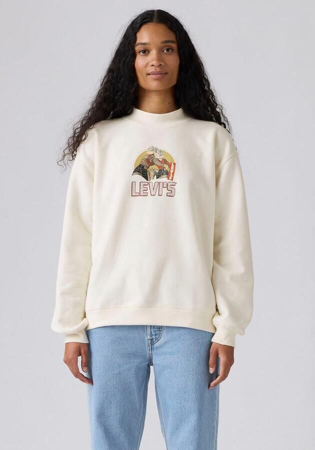 Levi's Sweater GR COLLINS MOCKNE met frontprint en glitterstenen - Foto 6