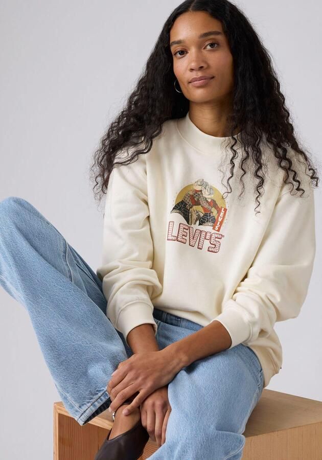 Levi's Sweater GR COLLINS MOCKNE met frontprint en glitterstenen - Foto 3