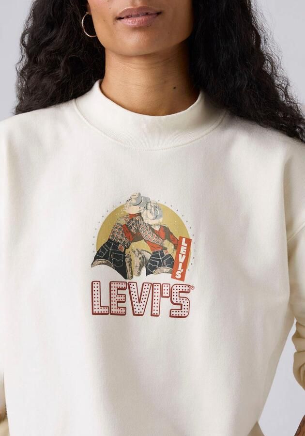 Levi's Sweater GR COLLINS MOCKNE met frontprint en glitterstenen - Foto 5