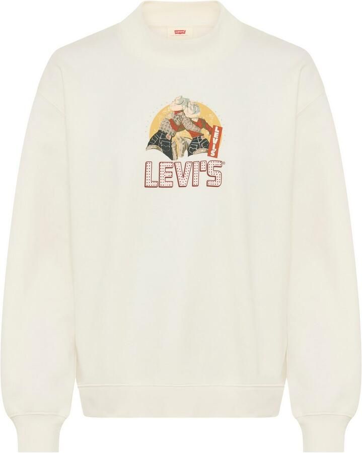 Levi's Sweater GR COLLINS MOCKNE met frontprint en glitterstenen