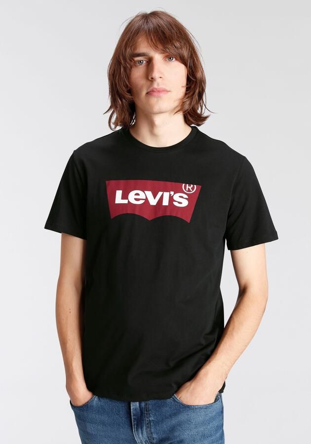 Levi's Iconisch Katoenen T-Shirt Zwart Rechte Pasvorm Korte Mouwen Black Heren - Foto 5