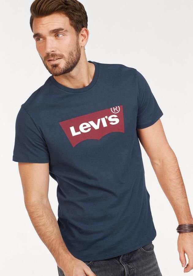 Levi's Blauwe Logo Tee Klassieke Crew Neck Blue Heren - Foto 8