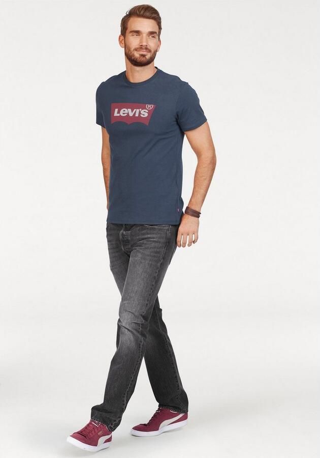 Levi's Blauwe Logo Tee Klassieke Crew Neck Blue Heren - Foto 7