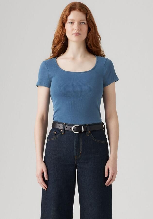 Levi's T-shirt ESSENTIAL SQRD NE Fijne ribkwaliteit - Foto 5