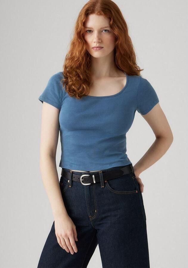 Levi's T-shirt ESSENTIAL SQRD NE Fijne ribkwaliteit - Foto 3