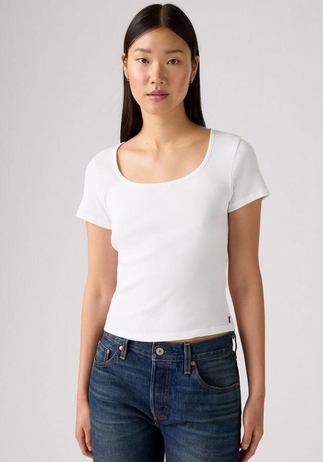 Levi's T-shirt ESSENTIAL SQRD NE Fijne ribkwaliteit - Foto 4