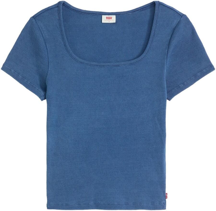 Levi's T-shirt ESSENTIAL SQRD NE Fijne ribkwaliteit