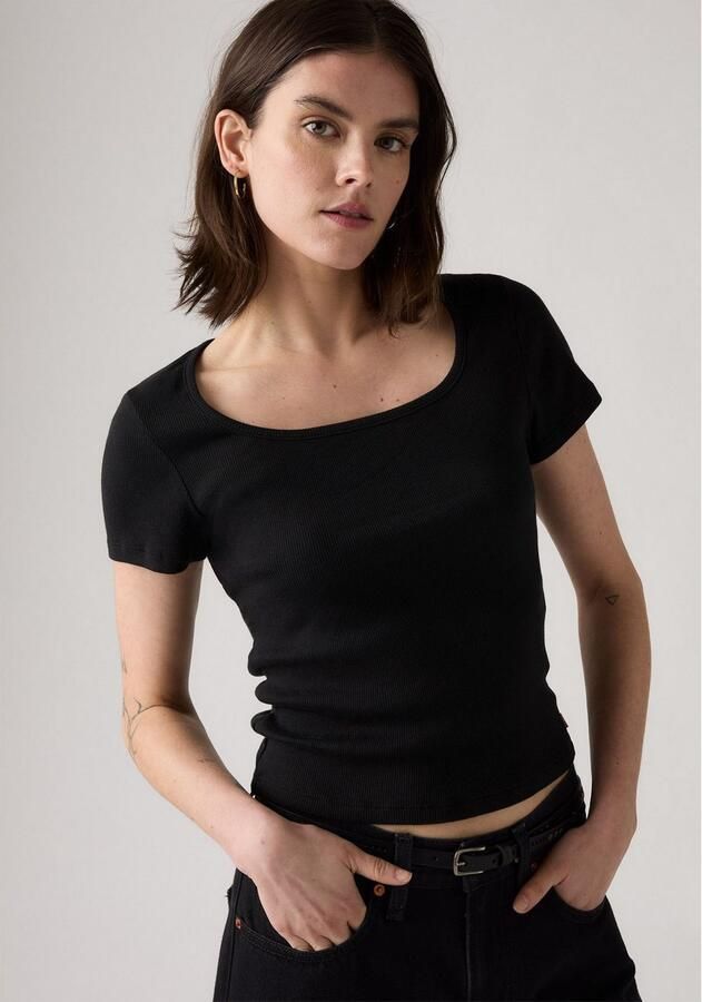 Levi's T-shirt ESSENTIAL SQRD NE Fijne ribkwaliteit - Foto 4