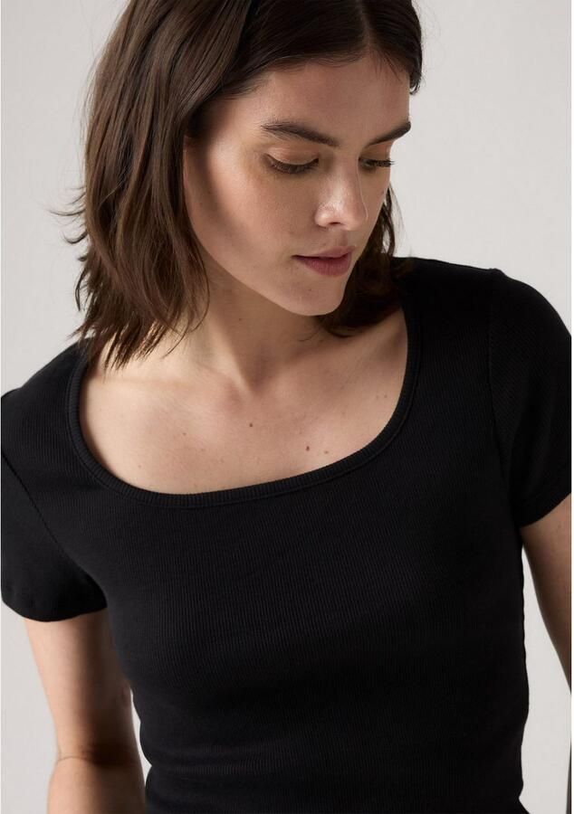 Levi's T-shirt ESSENTIAL SQRD NE Fijne ribkwaliteit - Foto 3