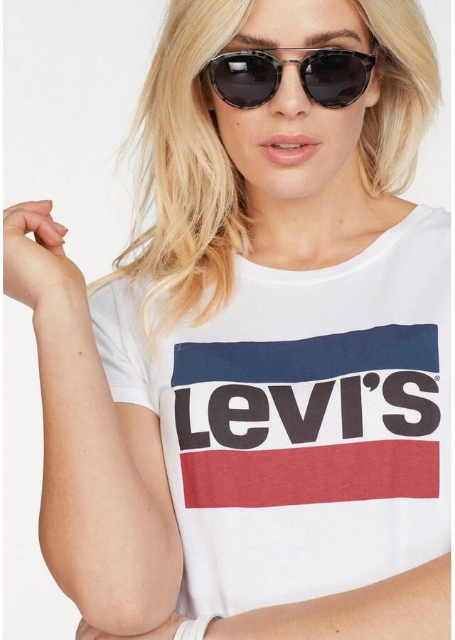 Levi's Elegant Logo T-shirt met Print Detail White Dames - Foto 3