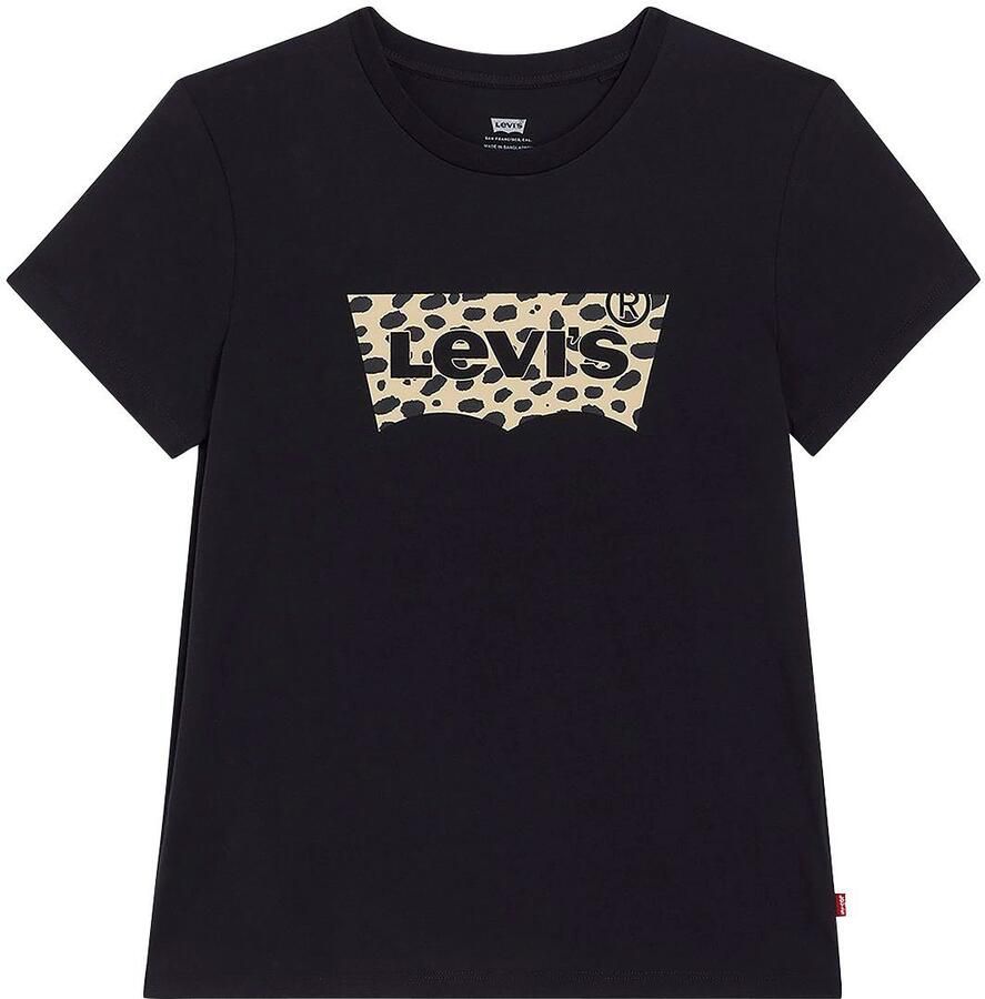 Levi's Zwart T-shirt met Leopard Batwing Logo Black Dames - Foto 2