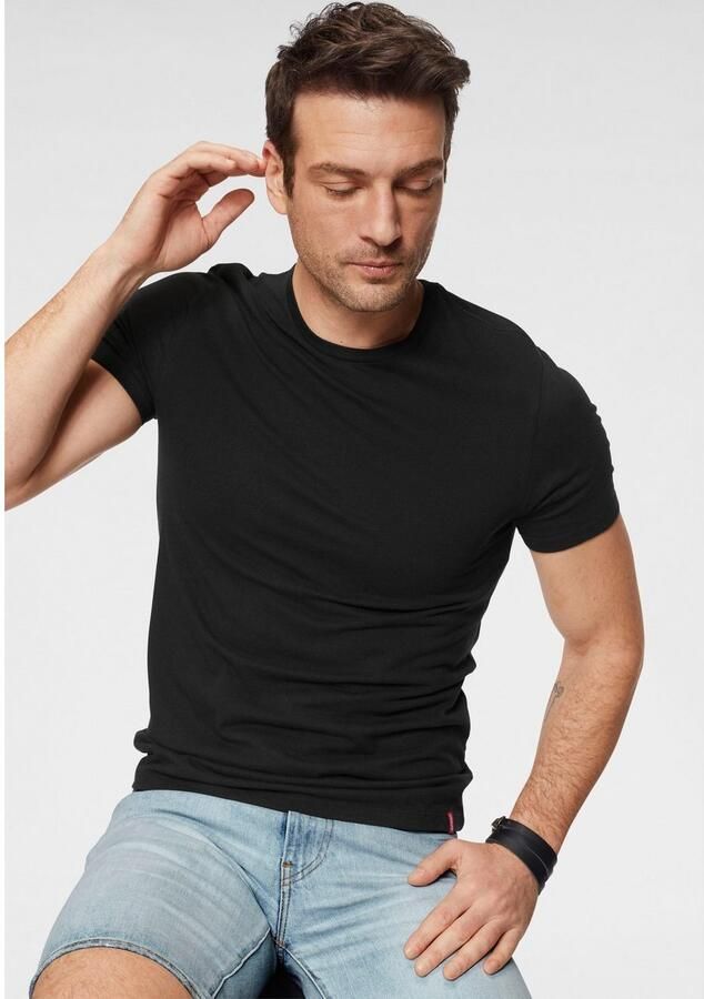 Levi's Slim fit T-shirt met labeldetail in een set van 2 stuks - Foto 3