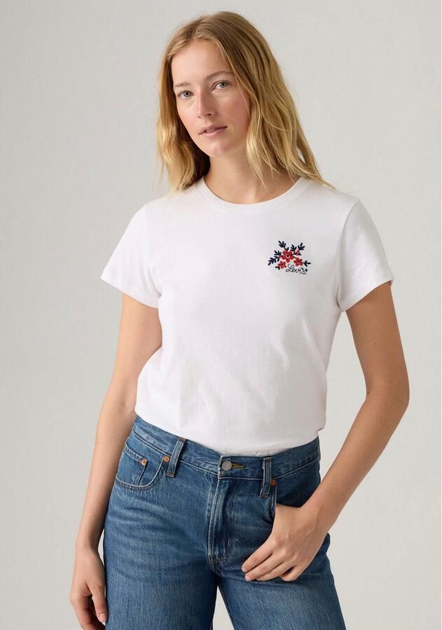 Levi's T-shirt The Perfect Tee met batwing-logoprint - Foto 4