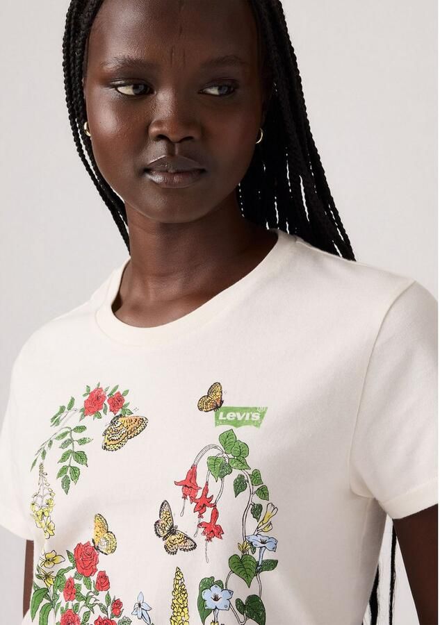 Levi's T-shirt The Perfect Tee met bloe print - Foto 3