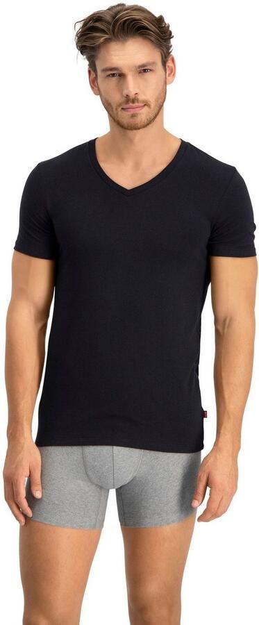 Levi's T-shirt V-hals korte mouw katoenmix elastisch (Set van 2) - Foto 8